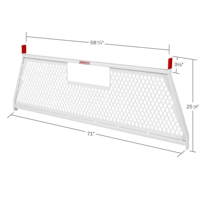 Weather Guard Headache Rack Cab Protector Protect-A-Rail® White Steel Model 1906-3-02