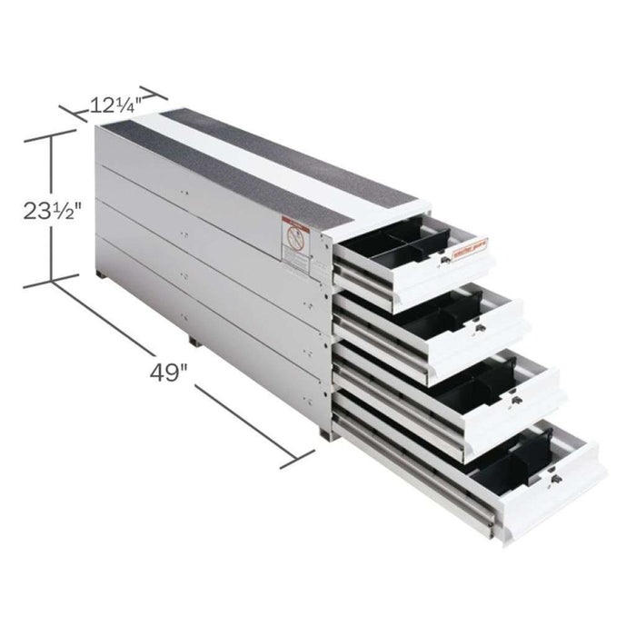 Weather Guard Itemizer 328-3 Stacked Drawer Box White Aluminum 49X12.25X23.5