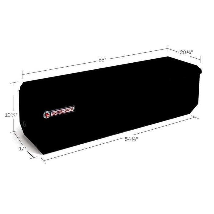 Weather Guard Utility Chest Tool Box Gloss Black Aluminum 20.25x55x19.25 Model # 654-5-01