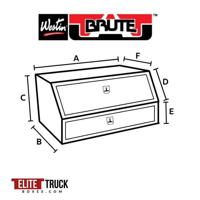 Westin Brute 80-TBS200-48-BD Top Mount Tool Box 48" Bright Aluminum Single Top Door One Bottom Drawer