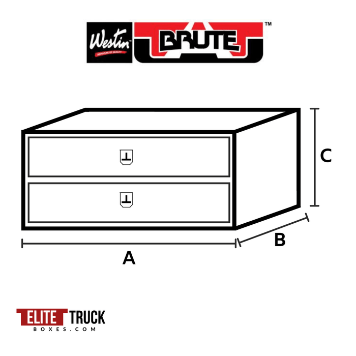 Westin Brute 80-UB24-20TD-BT Underbody Tool Box 24" Black Aluminum One Top Drawer One Bottom Door